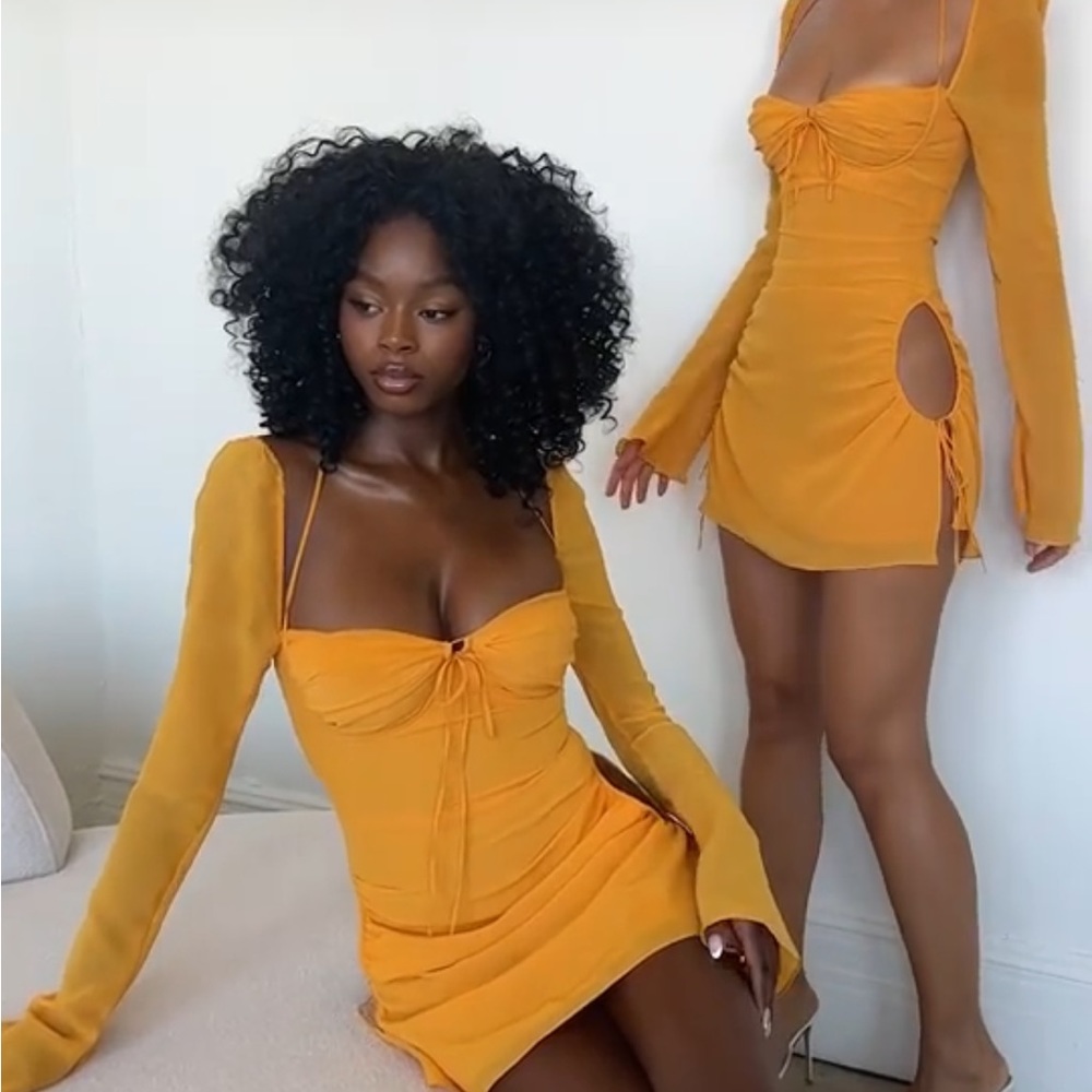 House of CB Baby Halter Long Sleeve Minidress